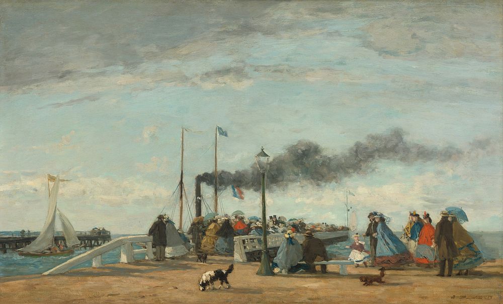 Jetty and Wharf at Trouville (1863) by Eug&egrave;ne Boudin.  