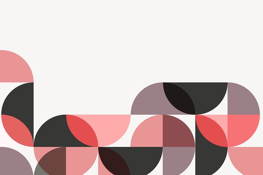 Pink Bauhaus border background, beige design vector