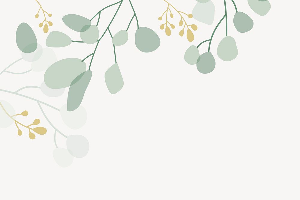 Beige botanical background, leaf border  vector
