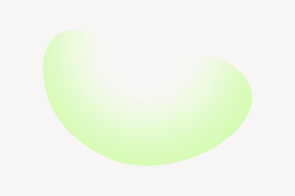 Abstract green shape, gradient clipart vector
