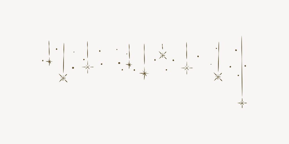 Gold sparkles divider clipart vector | Vector - rawpixel