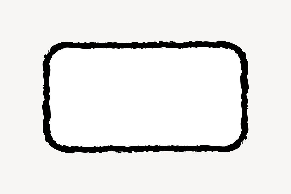 Blank doodle box, collage element vector