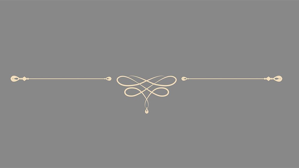 Gold flourish divider collage element vector