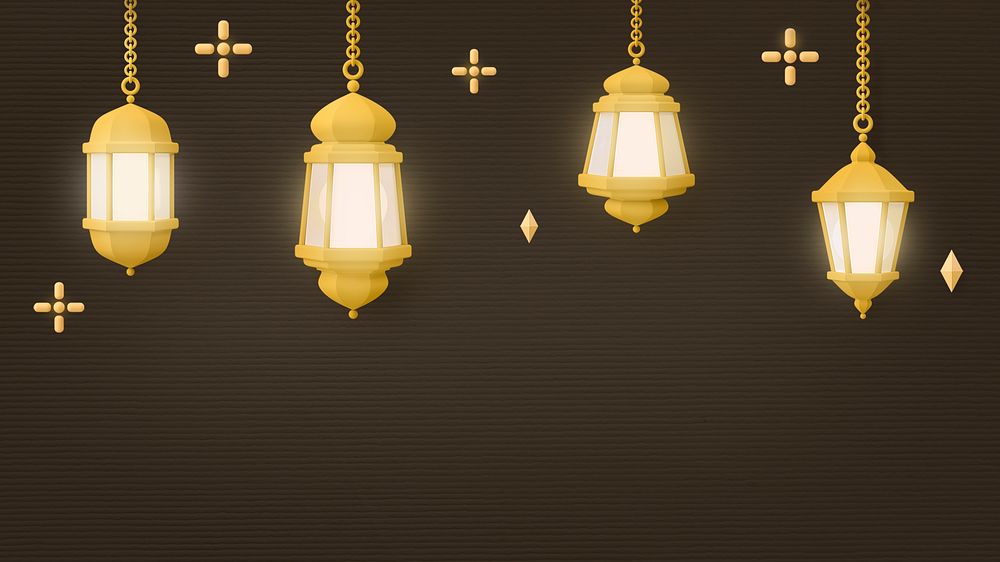 Ramadan lanterns desktop wallpaper, brown  texture background
