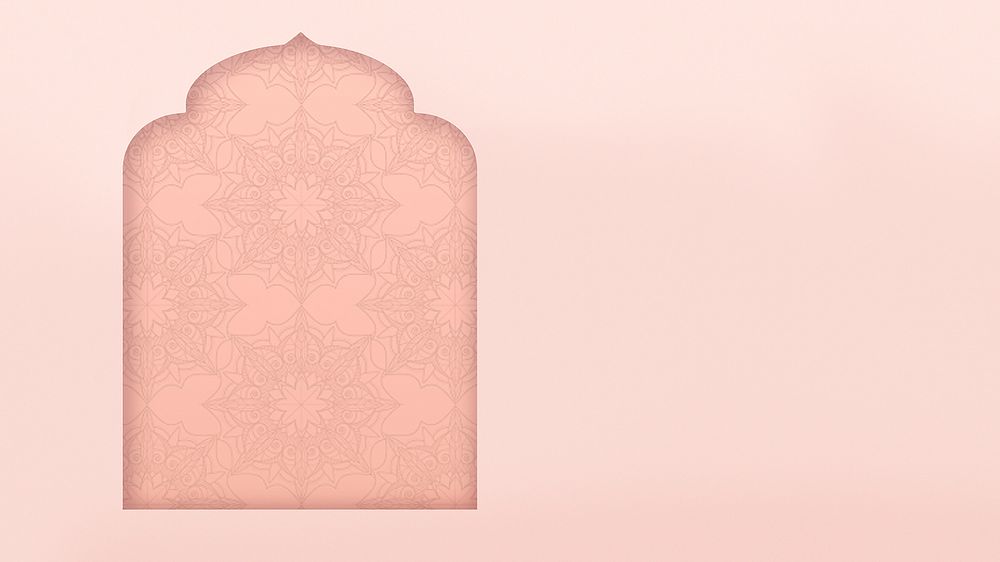 Pink Ramadan computer wallpaper, mosque frame background