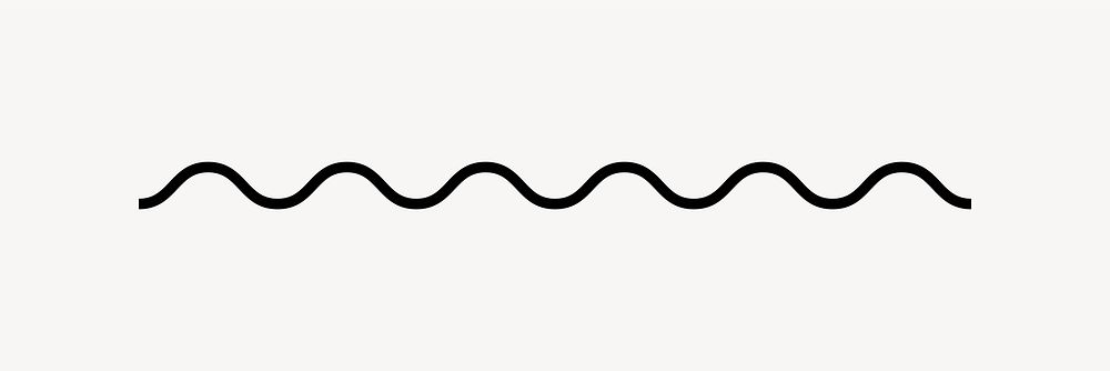 Thin squiggly line collage element vector