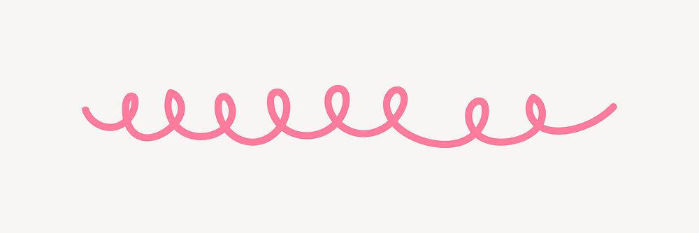 Pink squiggle collage element vector