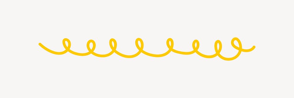 Yellow squiggle collage element vector