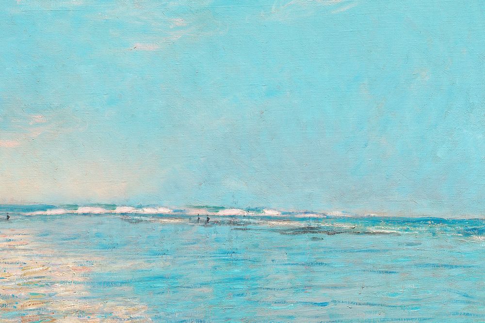 Monet's beach background, vintage illustration. Remixed by rawpixel.