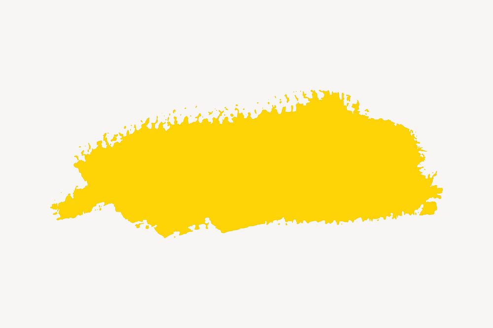 Yellow brush stroke collage element vector