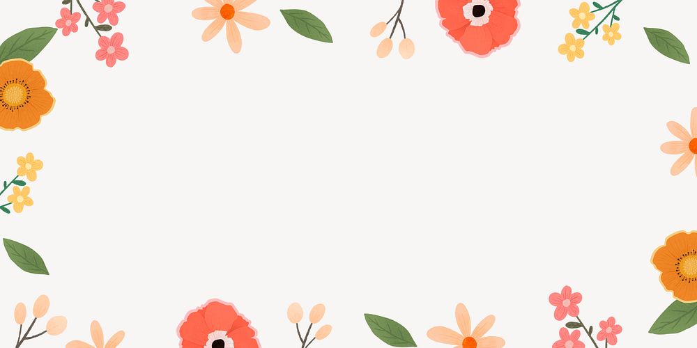 Cute flower frame desktop wallpaper