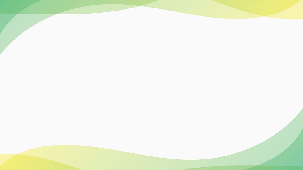 White desktop wallpaper, gradient green border design vector