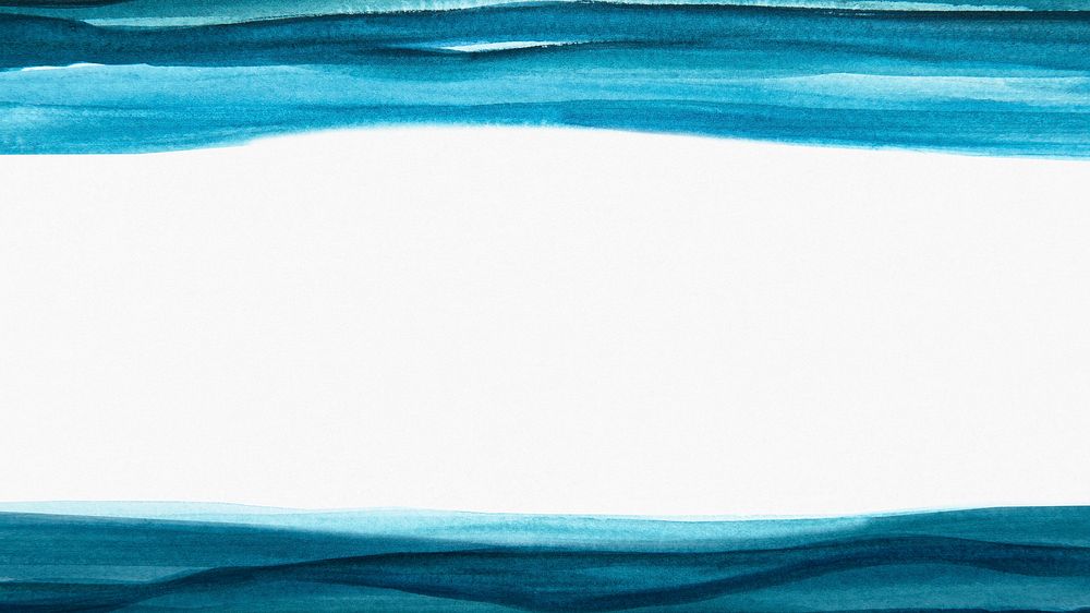 Blue watercolor desktop wallpaper, border design