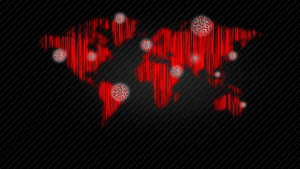 Global pandemic HD wallpaper, red world map background