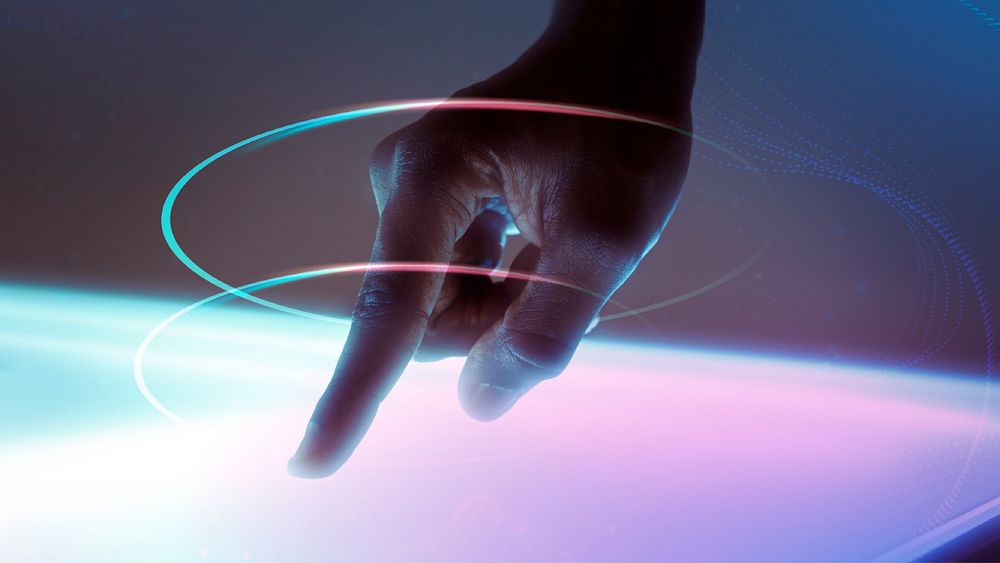 Technology desktop wallpaper, hand gesture design