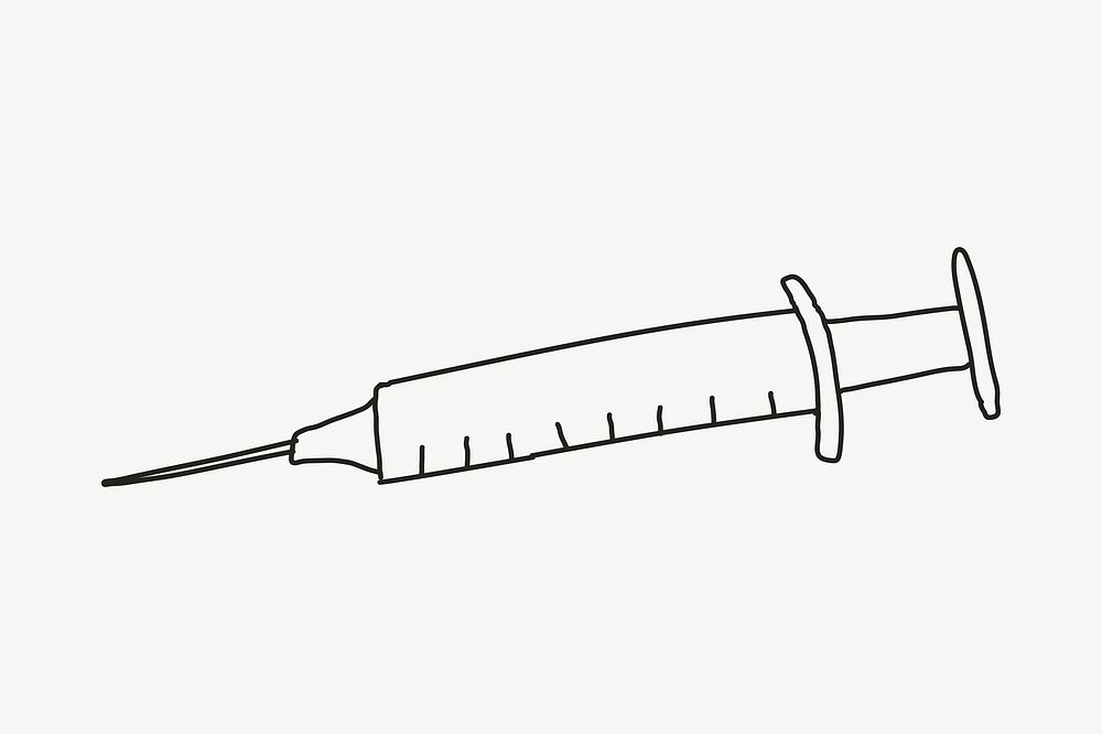 Syringe, healthcare illustration collage element  vector