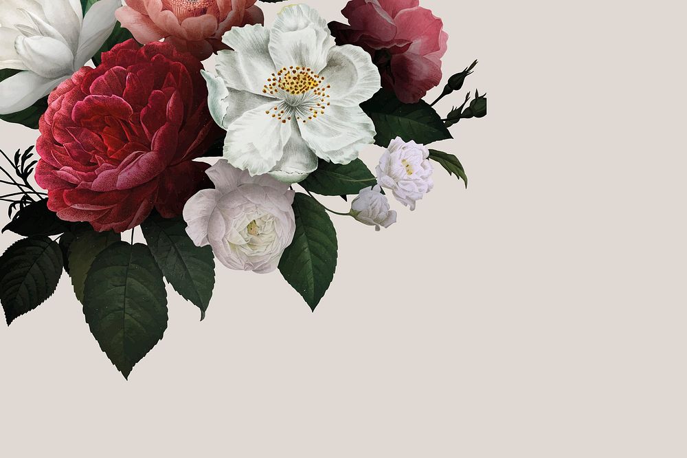 Floral border background, watercolor illustration vector