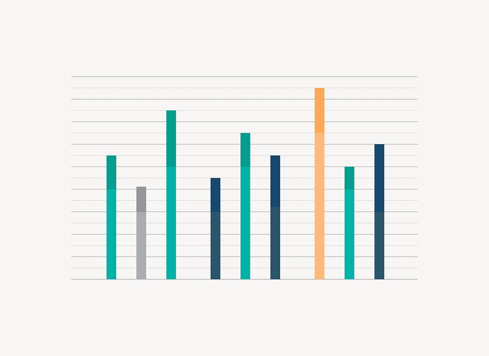 Bar chart, business data infographic design element vector