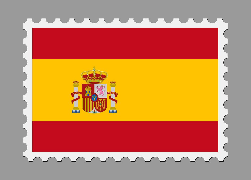 Spanish flag stamp illustration vector. Free public domain CC0 image.