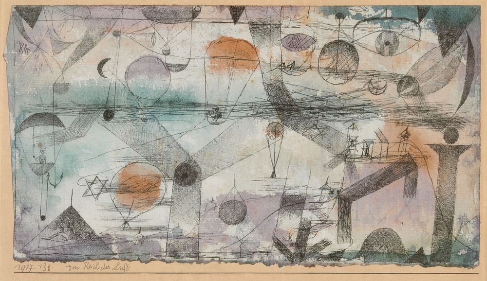 In the realm of air (1917) painting in high resolution by Paul Klee. 