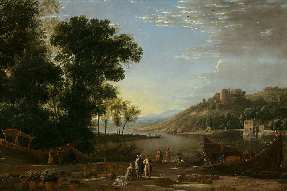 Landscape with Merchants (ca. 1629) by Claude Lorrain.  