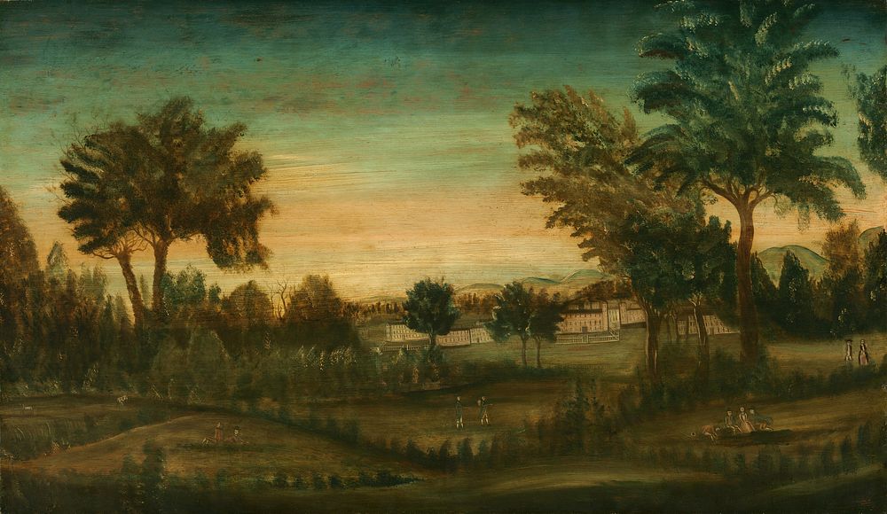 Landscape with Buildings (fourth quarter 18th century) by American 18th Century.  