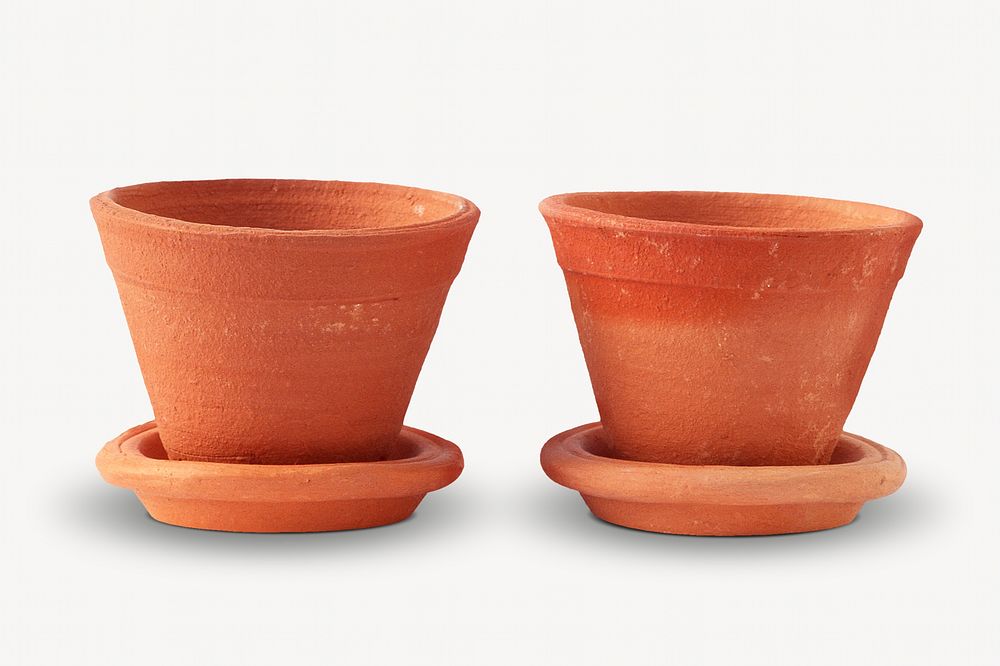 Clay plant pots isolated design Free Photo rawpixel