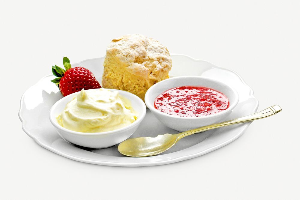 Scone with jams collage element psd