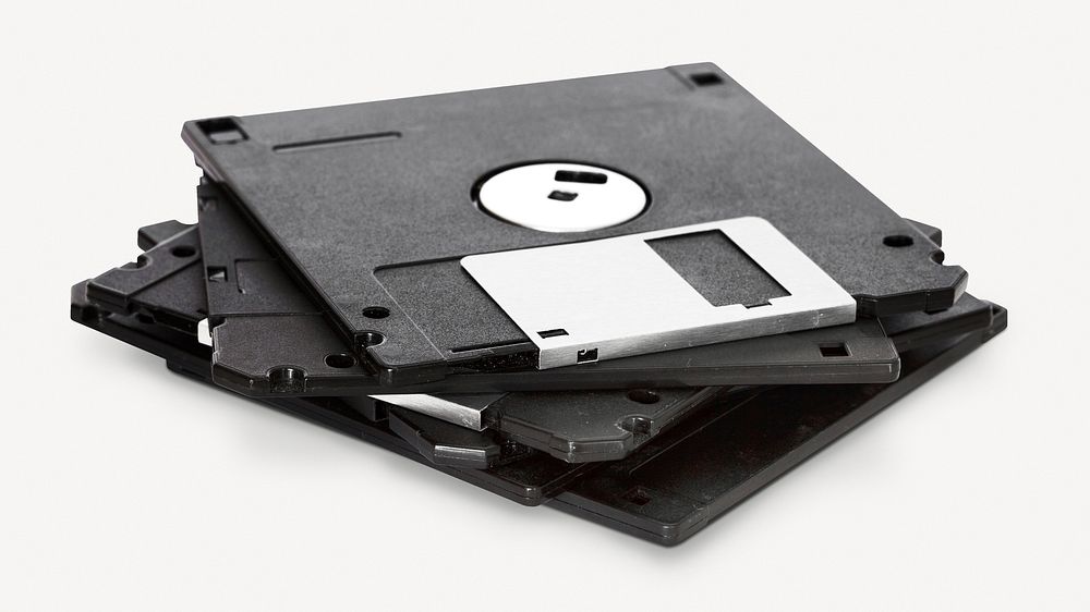 Floppy disks collage element psd