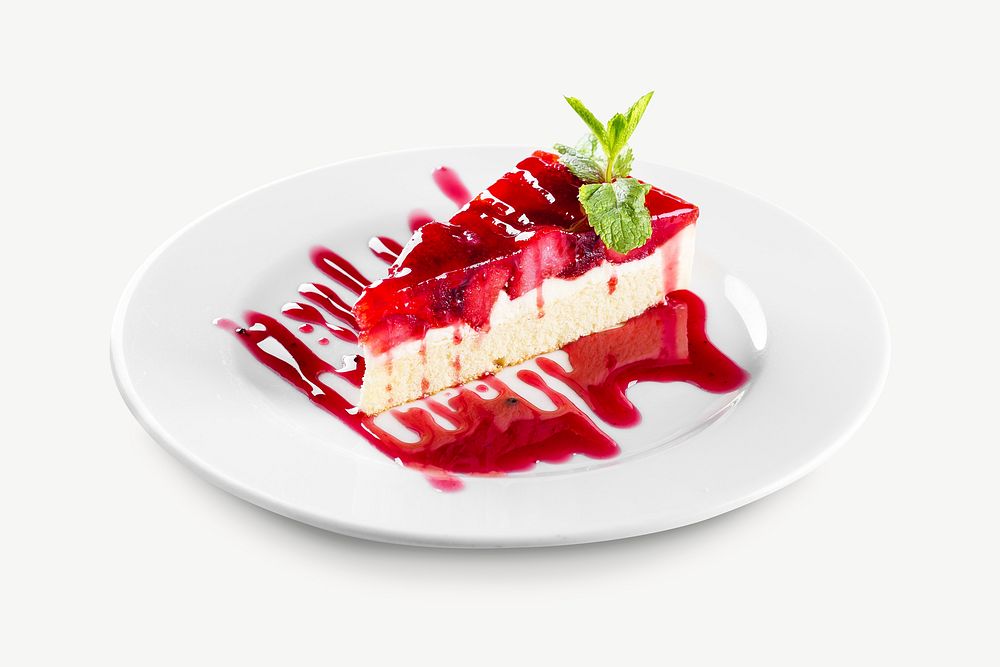 Strawberry cheesecake  collage element psd