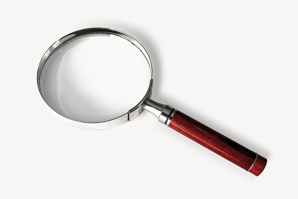Magnifying glass collage element, isolated image psd