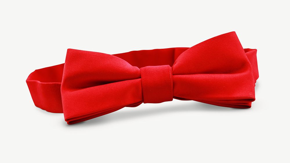 Red bow  collage element psd