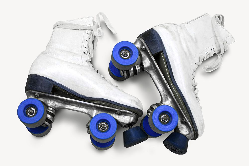 Roller skates collage element, isolated image psd