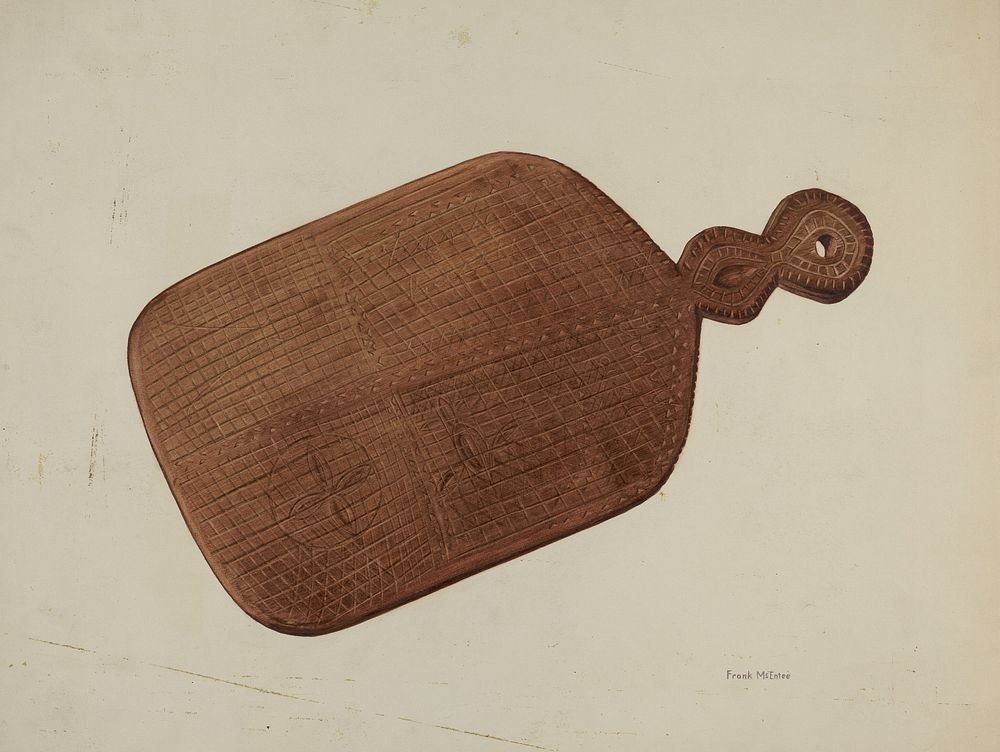 Pa. German Treen Pie Board (ca. 1938) by Frank McEntee.  