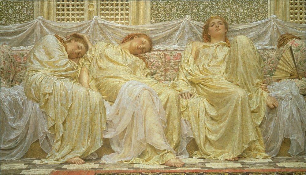 Dreamers (ca. 1850-1882) painting in high resolution by Albert Joseph Moore.