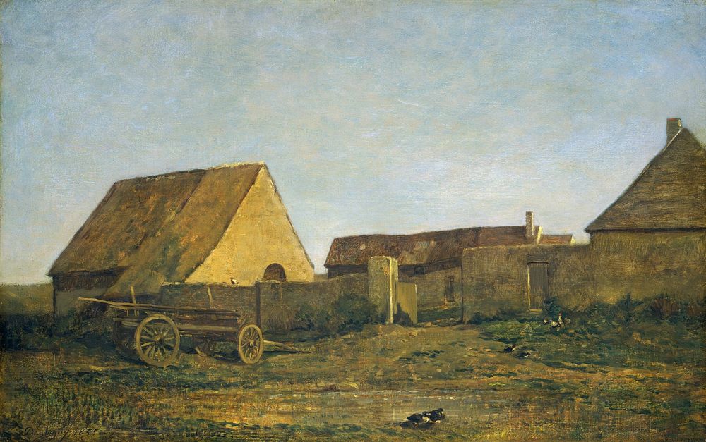 The Farm (1855) painting in high resolution by Charles-Fran&ccedil;ois Daubigny. 