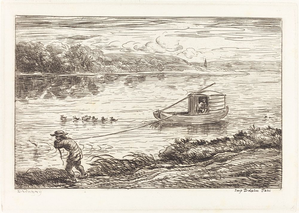 Cabin Boy Pulling the Rope (Le Mousse tirant le cordeau) (1862) print in high resolution by Charles-Fran&ccedil;ois…