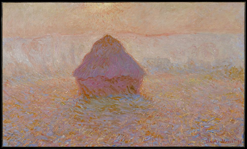 Claude Monet's Grainstack, Sun in the Mist (1891) famous painting.  