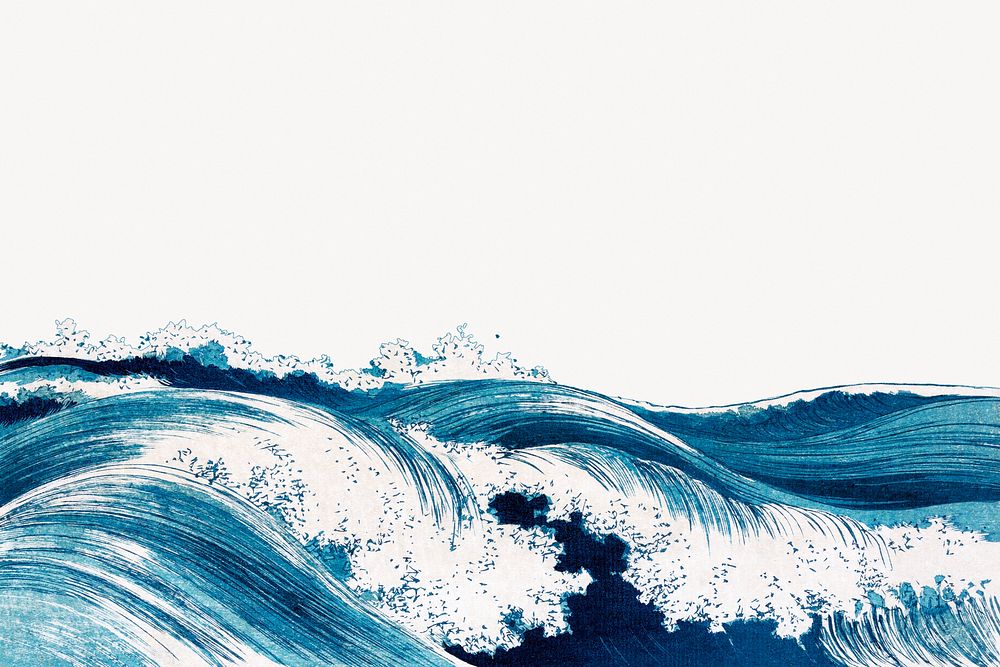 Vintage Japanese ocean waves.   Remastered by rawpixel. 