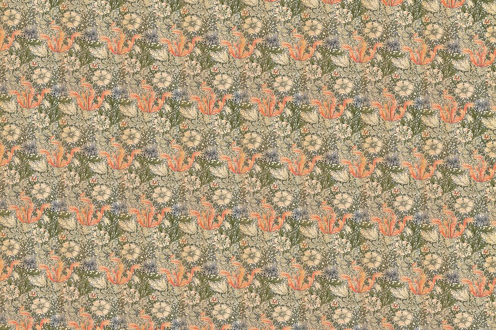 Compton pattern background, vintage flower.  Remastered by rawpixel