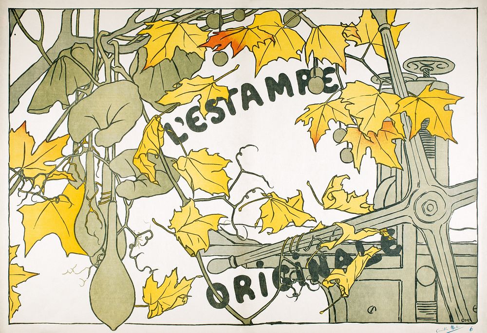 Cover for the second year of L'Estampe originale (1894) by Camille Martin. Original public domain image from the Minneapolis…