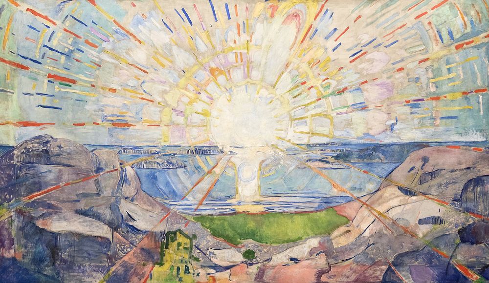 Edvard Munch's Solenintro (1912-1913). Original public domain image from Wikimedia Commons. Digitally enhanced by rawpixel.