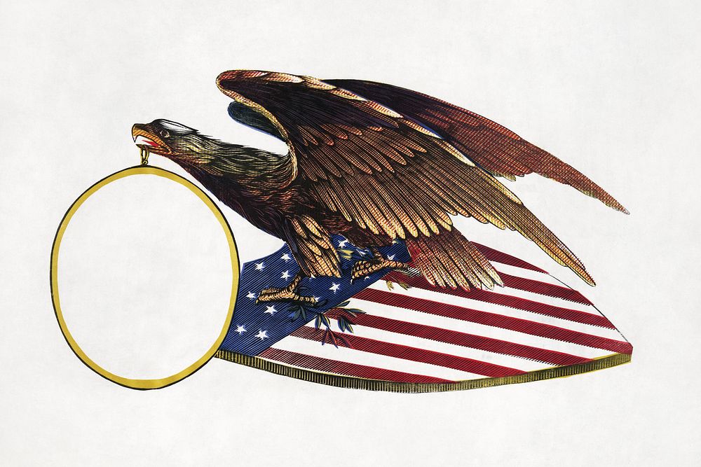Eagle, aesthetic print. Original public domain image from the Library of Congress. Digitally enhanced by rawpixel.