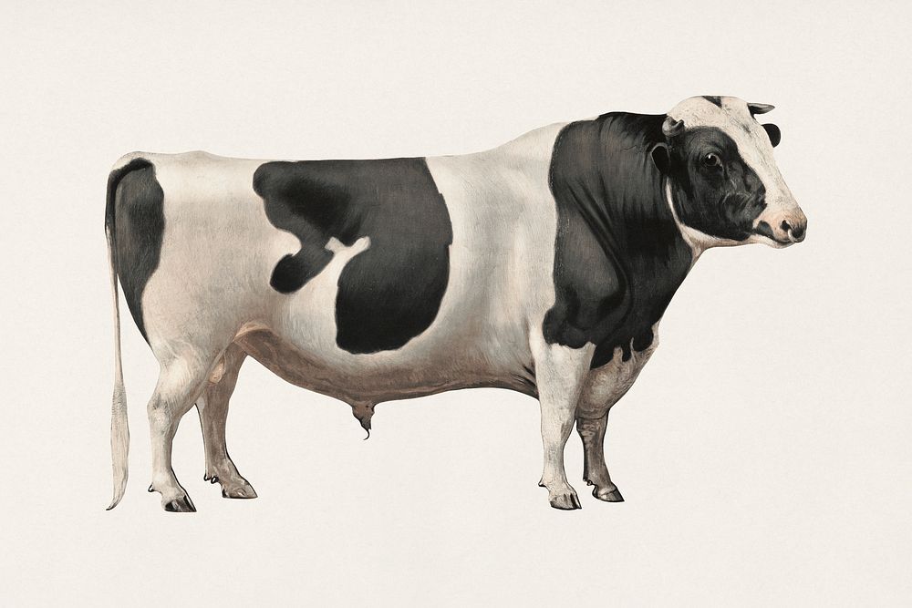 Cattle, aesthetic print. Original public domain image from the Library of Congress. Digitally enhanced by rawpixel.