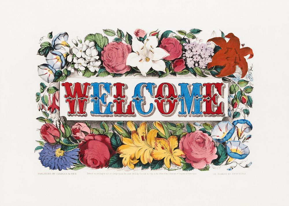 Welcome (1873) aesthetic lithograph by Currier & Ives. Original public domain image from the Library of Congress. Digitally…