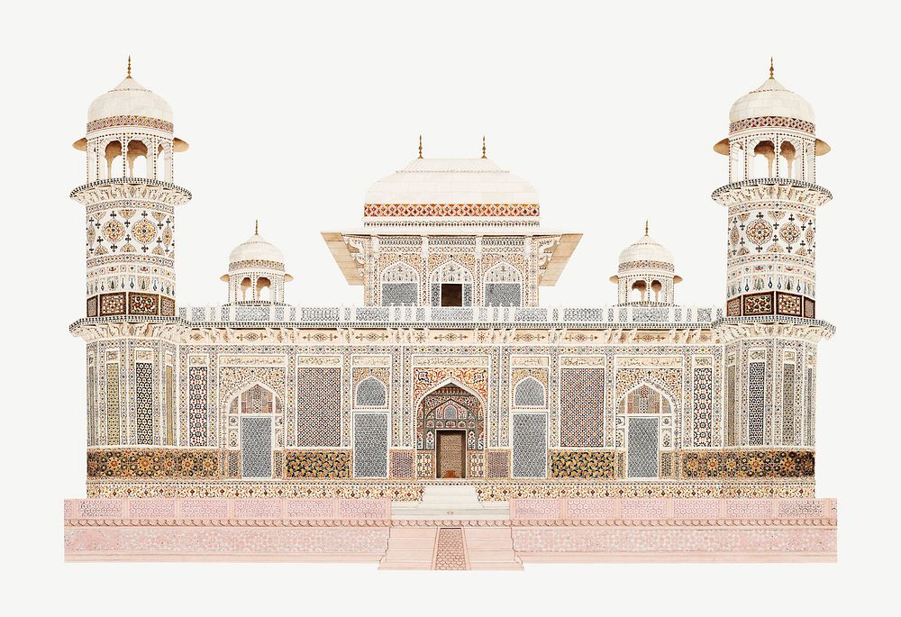 Aesthetic Itmad-ud-Daula tomb at Agra, India psd.  Remastered by rawpixel