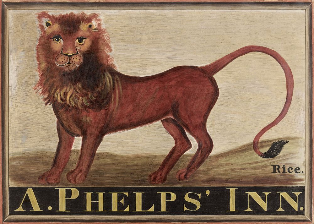 Red Lion Inn Sign (1939) watercolor and gouache by Martin Partyka. Original public domain image from the National Gallery of…