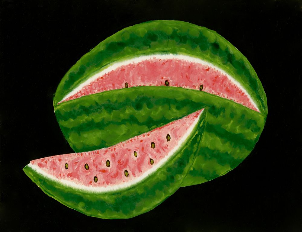Watermelon (mid 19th century) painting by American 19th Century. Original public domain image from the National Gallery of…