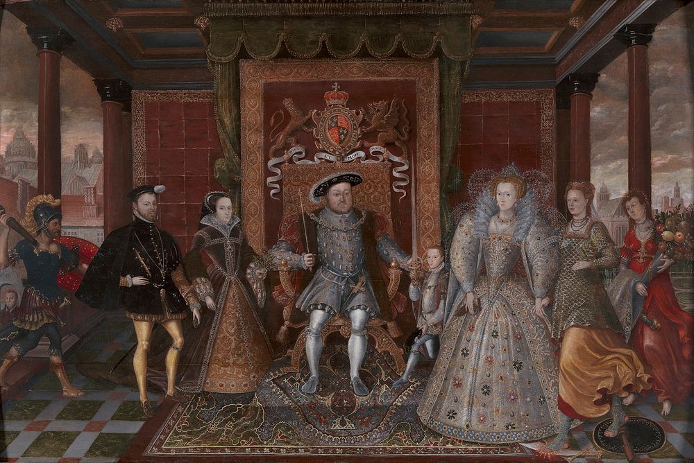 An Allegory of the Tudor Succession: The Family of Henry VIII (ca. 1590) painting in high resolution.  