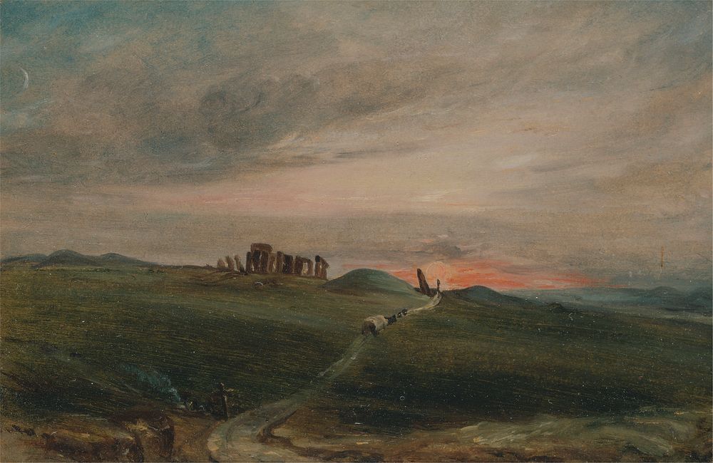 Stonehenge at Sunset (1836) painting in high resolution.  